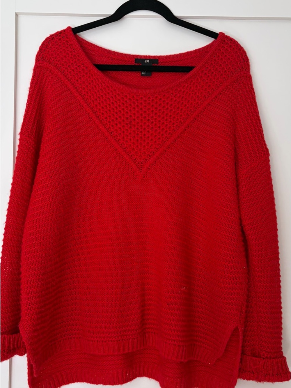 H&M Bright Red Women's Crewneck Sweater